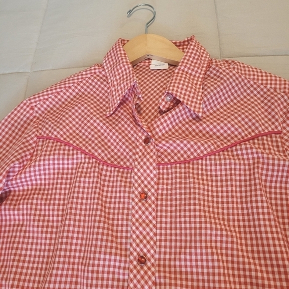 Vintage 1970's Maverick Western Plaid Snap Front Shirt  Snaps - Picture 7 of 12